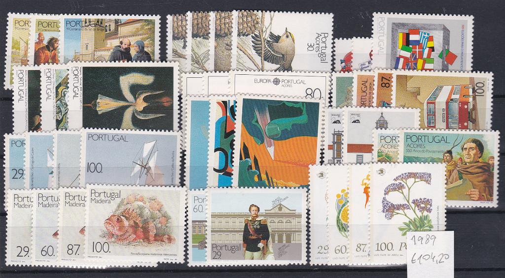 2189.jpg -     Lote:    2189      Lotes pelo Correio      Portugal       Descrição:         1989 &mdash; Ano completo em selos. 41 valores. Valor de catálogo &euro; 104.20.        ***       Valor Base:     &euro; 9,00     Valor Venda:     &euro; 9,00     