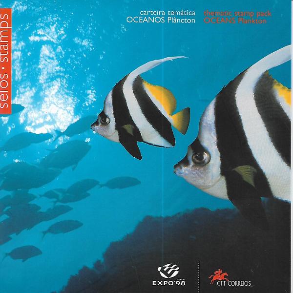 2195.jpg -     Lote:    2195      Lotes pelo Correio      Portugal       Descrição:         1997 &mdash; Expo'98 &mdash; "OCEANOS Plâncton". Carteira temática contendo os selos CE2450/3 e CE2475/8 e os selos dos blocos CE188 e CE192. Valor de catálogo &euro; 18.00.        CRT***       Valor Base:     &euro; 3,00     Valor Venda:     Retirado     