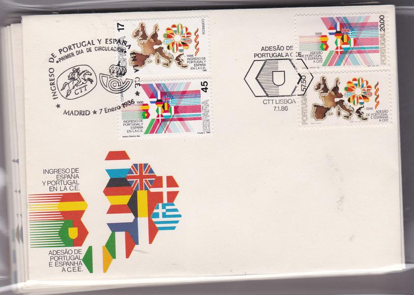 2324.jpg -     Lote:    2324      Lotes pelo Correio      Portugal       Descrição:         1986 &mdash; Ano completo de FDC - 23 FDC's &mdash; inclui o FDC Portugal/Espanha.         FDC       Valor Base:     &euro; 12,00     Valor Venda:     Retirado     