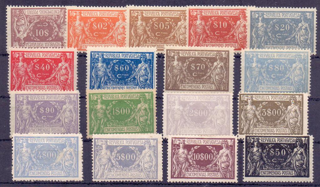 2352.jpg -     Lote:    2352      Lotes pelo Correio      Portugal       Descrição:         1920/22 &mdash; Encomendas Postais. Comércio e Indústria. CE EP 1/17. Série incompleta, falta selo de $50. Alguns selos regomados. Valor de catálogo &euro; 425,00.        **       Valor Base:     &euro; 25,00     Valor Venda:     &euro; 42,00     
