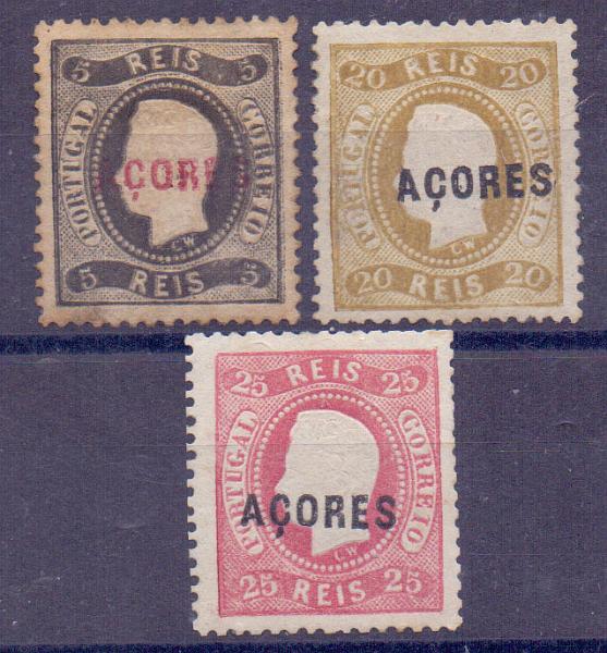 2376.jpg -     Lote:    2376      Lotes pelo Correio      Açores       Descrição:         1868/70 &mdash; D. Luís I. Fita curva, denteados. CE1, 9 e 10, 5 reis, 20 reis e 25 reis. selos regomados. Valor de catálogo &euro; 300,00.        RG***       Valor Base:     &euro; 20,00     Valor Venda:     &euro; 20,00     