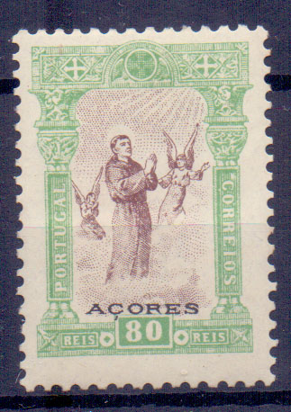 2388.jpg -     Lote:    2388      Lotes pelo Correio      Açores       Descrição:         1895 &mdash; 7.º Centenário do Nascimento de S. António. CE81, 80 reis. Valor de catálogo &euro; 70.00.        **       Valor Base:     &euro; 9,00     Valor Venda:     &euro; 9,00     