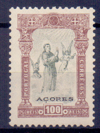 2389.jpg -     Lote:    2389      Lotes pelo Correio      Açores       Descrição:         1895 &mdash; 7.º Centenário do Nascimento de S. António. CE82, 100 reis. Valor de catálogo &euro; 66.00        **       Valor Base:     &euro; 8,00     Valor Venda:     &euro; 8,00     
