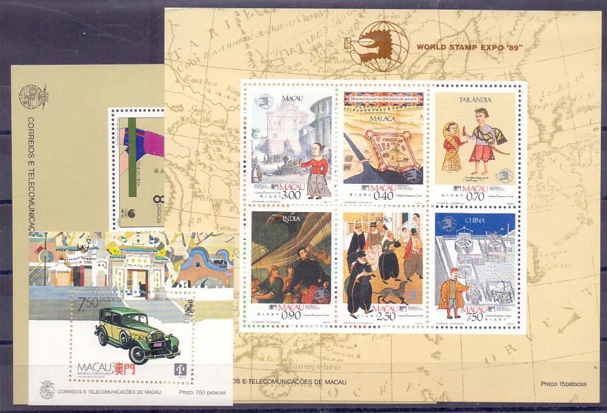 2454.jpg -     Lote:    2454      Lotes pelo Correio      Macau       Descrição:         1988/89 &mdash; Meios de Transportes Terrestres + Jogos Olímpicos de Seul + A Presença Portuguesa no Oriente. CE BLC8, 9 e 12. Valor de catálogo &euro; 130.00.        BLC***       Valor Base:     &euro; 20,00     Valor Venda:     &euro; 20,00     