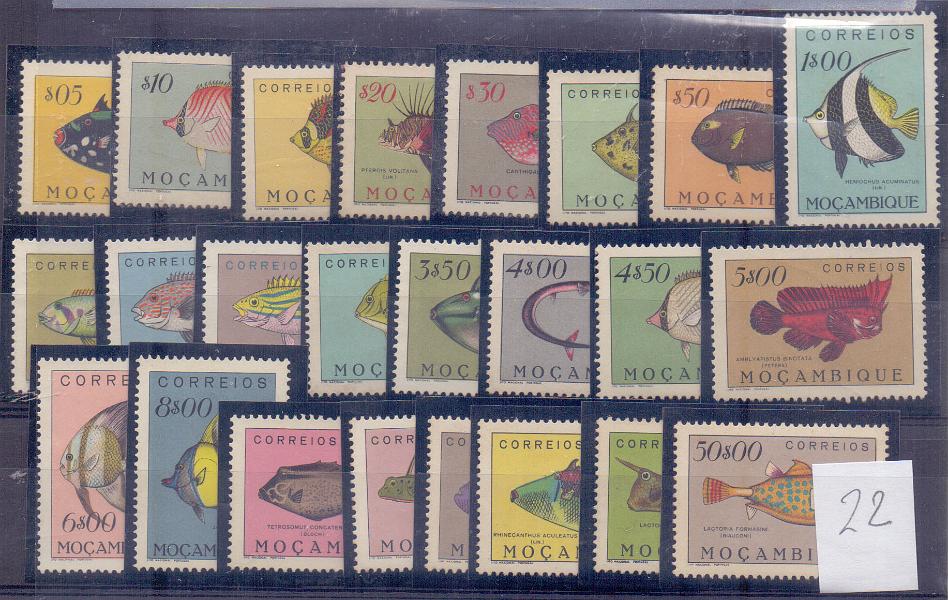 2471.jpg -     Lote:    2471      Lotes pelo Correio      Moçambique       Descrição:         1951 &mdash; Peixes de Moçambique. CE356/379. Série completa. Alguns selos sem goma. Lote a ver.        ***/*       Valor Base:     &euro; 35,00     Valor Venda:     Retirado     