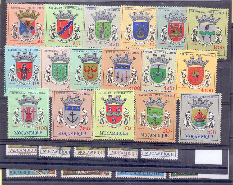 2476.jpg -     Lote:    2476      Lotes pelo Correio      Moçambique       Descrição:         1961 &mdash; Brasões (CE43&frac14;47) + Modalidades desportivas (CE448/53) + Uniformes Militares (CE 490/501) + Clube Militar Naval (CE502/503) + Correio Aéreo * Empreendimentos (CE CA 24/29). Valor de catálogo &euro; 65,00.        ***/**       Valor Base:     &euro; 8,00     Valor Venda:     Retirado     