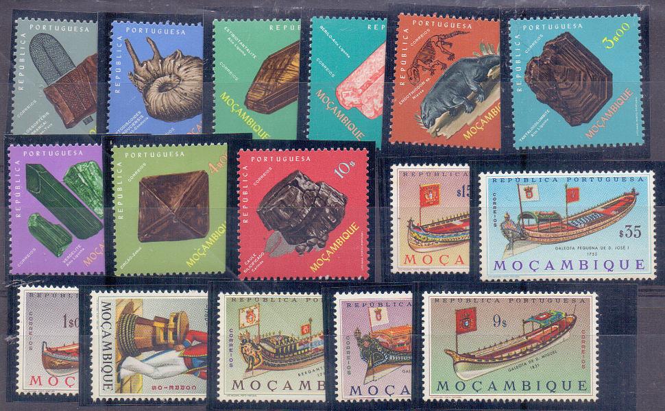 2478.jpg -     Lote:    2478      Lotes pelo Correio      Moçambique       Descrição:         1964/714 &mdash; Galeotas + Mineralogia. CE 481/87 e CE 518/525. Duas séries completas. Valor de catálogo &euro; 14,50.        ***       Valor Base:     &euro; 4,00     Valor Venda:     &euro; 4,00     