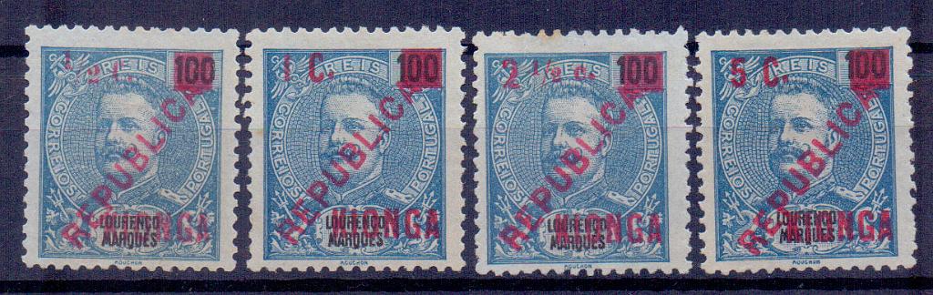 2499.jpg -     Lote:    2499      Lotes pelo Correio      Kionga       Descrição:         1916 &mdash; D. Carlos I, de Lourenço Marques, com sobrecarga e sobretaxa. CE &frac14;. Série completa, sem goma como emitidos. Valor de catálogo &euro; 88,00.         *       Valor Base:     &euro; 15,00     Valor Venda:     &euro; 15,00     