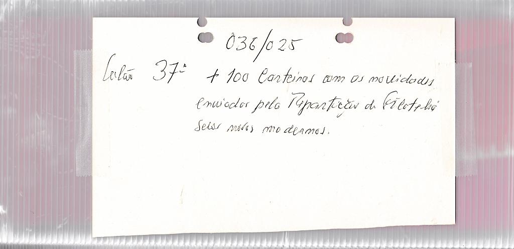 2625.jpg -     Lote:    2625      Lotes pelo Correio             Descrição:         Portugal &mdash; Lote composto por mais de 100 carteiras dos CTT com séries de selos, do período moderno. Lote a ver.        Lote       Valor Base:     &euro; 100,00     Valor Venda:     Retirado     