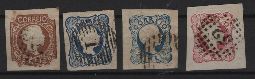 036.jpg -     Lote:    36            Portugal       Descrição:         1856/58 &mdash; D. Pedro V. Cabelos anelados. MF10/13. Série completa com margens de luxo na sua generalidade. Valor de catálogo &euro; 372,00.         O       Valor Base:     &euro; 30,00     Valor Venda:     &euro;      