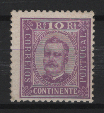 073.jpg -     Lote:    73            Portugal       Descrição:         1892/93 &mdash; D. Carlos I. MF69, 10 reis lilás vermelho, denteado 11 &frac12;, papel porcelana. Exemplar com goma não original, sem defeitos ou reparações. Certificado de peritagem Leilões P. Dias, Lda. Valor de catálogo &euro; 1.200,00.         (*)       Valor Base:     &euro; 200,00     Valor Venda:     &euro;      