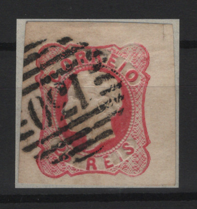 156.jpg -     Lote:    156      Marcofilia em emissões Borja Freire             Descrição:         1862/64 &mdash; D. Luís I. MF16, 25 reis carmim rosa, com margens de luxo. Selo isolado com três margens de luxo e uma normal, obliterado com carimbo numérico da 1.ª reforma "130 &mdash; REZENDE", tipo 4.3.4, raridade 4. Exemplar raro, sem defeitos nem reparações.          O       Valor Base:     &euro; 35,00     Valor Venda:     &euro;      