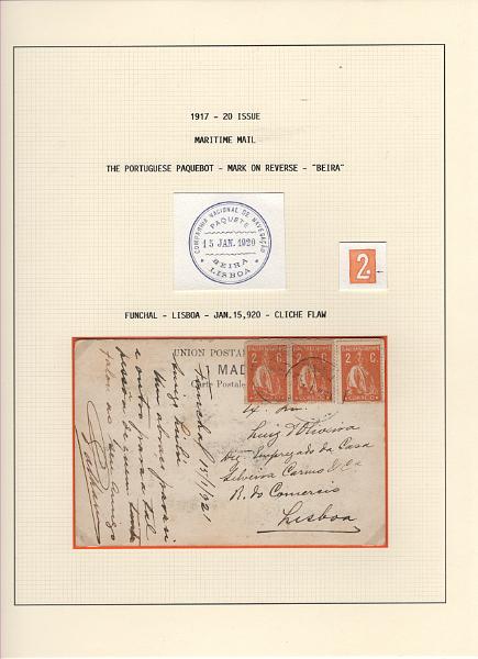 208 (21).jpg -     Lote:    208      Ceres &mdash; Colecção Especializada             Descrição:         1917/20 &mdash; Ceres. Novas cores e valores. MF222/234. Lote composto por coleção montada em 101 folhas de exposição, tipo Lindner, com estudo exaustivo da emissão desde a taxa de 1 &frac12; c até 30C, contendo selos novos e usados simples, em pares, quadras e blocos com grande número de selos, com estudo das variedades de papel, denteados, erros e variedades de clichés, acompanhados de desenhos das fendas mais importantes. Inclui ainda sobrescritos, bilhetes-postais e fragmentos, assim como variada marcofilia da época com realce para exemplares da GREVE DOS CORREIOS e marcas de paquetes portugueses. Valor de catálogo dos selos novos e usados, sem ter em conta a história postal &euro; 13.845,00. MB e MR. Lote a ver.         Lote       Valor Base:     &euro; 6.000,00     Valor Venda:     &euro;      