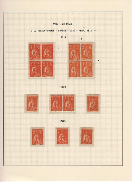 208 (22).jpg -     Lote:    208      Ceres &mdash; Colecção Especializada             Descrição:         1917/20 &mdash; Ceres. Novas cores e valores. MF222/234. Lote composto por coleção montada em 101 folhas de exposição, tipo Lindner, com estudo exaustivo da emissão desde a taxa de 1 &frac12; c até 30C, contendo selos novos e usados simples, em pares, quadras e blocos com grande número de selos, com estudo das variedades de papel, denteados, erros e variedades de clichés, acompanhados de desenhos das fendas mais importantes. Inclui ainda sobrescritos, bilhetes-postais e fragmentos, assim como variada marcofilia da época com realce para exemplares da GREVE DOS CORREIOS e marcas de paquetes portugueses. Valor de catálogo dos selos novos e usados, sem ter em conta a história postal &euro; 13.845,00. MB e MR. Lote a ver.         Lote       Valor Base:     &euro; 6.000,00     Valor Venda:     &euro;      