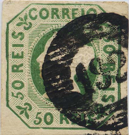 0022.jpg -     Lote:    22            Colecção Invicta       Descrição:         1853 &mdash; D. Maria II. CE3, 50 reis verde amarelo. Selo com margens curtas, obliterado com carimbo numérico da 1.ª reforma 192 - BEJA. Valor de catálogo &euro; 1.720,00. MB.        O       Valor Base:     &euro; 100,00     Valor Venda:     &euro; 100,00     