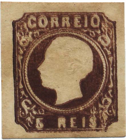 0089.jpg -     Lote:    89            Colecção Invicta       Descrição:         1862/64 &mdash; D. Luís I. CE14, 5 reis castanho escuro, tipo IV. Selo sem goma. Valor de catálogo &euro; 281,00.        *       Valor Base:     &euro; 40,00     Valor Venda:     &euro; 48,00     