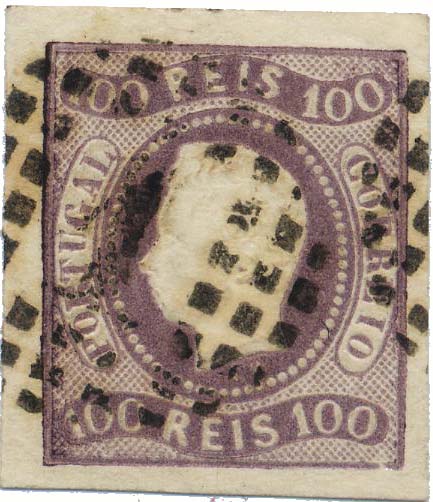 0114.jpg -     Lote:    114            Colecção Invicta       Descrição:         1866/67 &mdash; D. Luís I. Fita curva, não denteados. CE25, 100 reis lilás, tipo I. Selo com boas margens, obliterado com carimbo de pontos 1 &mdash; LISBOA. Valor de catálogo &euro; 202,00        O       Valor Base:     &euro; 35,00     Valor Venda:     Retirado     