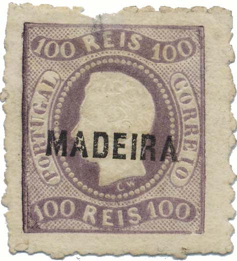 0159.jpg -     Lote:    159            Colecção Invicta       Descrição:         1868/70 &mdash; D. Luís I. Fita curva. Denteados. CE4, 100 reis lilás malva, com sobrecarga A e denteado em cruz, com adelgaçamento. Certificado da RPSL. MR.        *       Valor Base:     &euro; 100,00     Valor Venda:     Retirado     