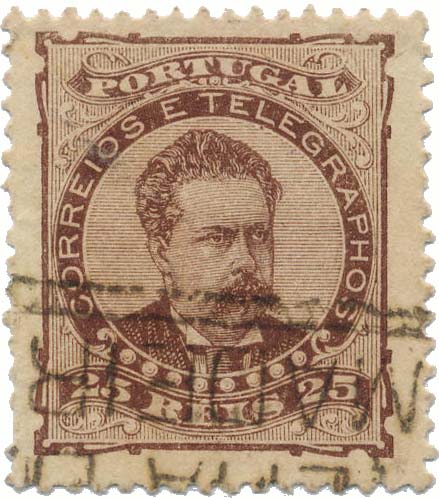 0173.jpg -     Lote:    173            Colecção Invicta       Descrição:         Carimbos nominativos. 1882/83 &mdash; D. Luís I de frente. CE57, 25 reis castanho. Selo obliterado com carimbo batido a preto "ILHA DA / MADEIRA". B e MR.        O       Valor Base:     &euro; 50,00     Valor Venda:     &euro; 50,00     