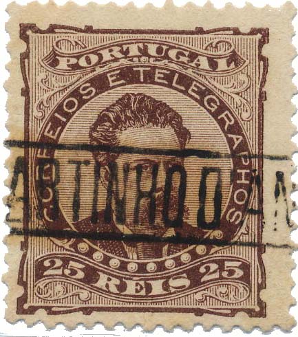 0184.jpg -     Lote:    184            Colecção Invicta       Descrição:         Carimbos nominativos. 1882/83 &mdash; D. Luís I de frente. OM57, 25 reis castanho, obliterado com carimbo nominativo batido a preto de "S. MARTINHO D'ANTA". MB e R.        O       Valor Base:     &euro; 30,00     Valor Venda:     Retirado     