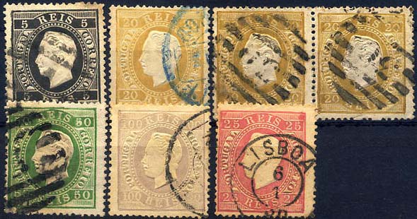 0257.jpg -     Lote:    257            Colecção Clássica - 2.ª parte       Descrição:         1870/1876 &mdash; D. Luís I, fita direita. Lote composto por selos de 5 reis, 20 reis + 20 reis em par horizontal, 25 reis, 50 reis e 100 reis, todos em papel liso, denteado 13 &frac12;. Valor de catálogo &euro; 322,00. MB.        O       Valor Base:     &euro; 20,00     Valor Venda:     &euro; 20,00     