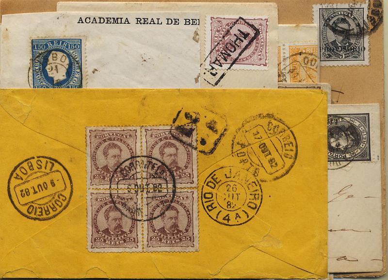 0362.jpg -     Lote:    362            Colecção Clássica - 2.ª parte       Descrição:         1870/1894 &mdash; Lote de 9 sobrescritos e cartas + 1 fragmento + 1 impresso com selos das emissões de D. Luís I Fita Direita até D. Luís I com sobrecarga "PROVISÓRIO". Alguns bons exemplares. Lote a ver.        Lote       Valor Base:     &euro; 25,00     Valor Venda:     &euro; 36,00     
