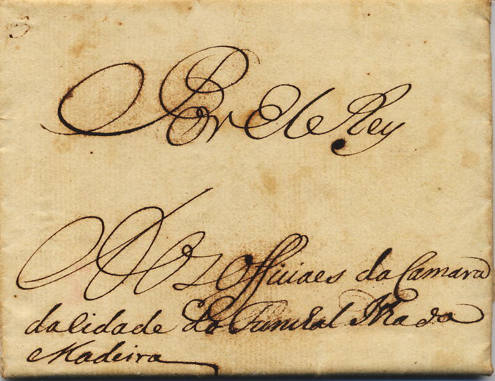 0455.jpg -     Lote:    455            Portugal       Descrição:      Correios-Mores.   Carta "Por el Rey", reinado de D. José I, circulada de Lisboa (29.07.1763) para a Câmara Municipal do Funchal &mdash; Ilha da Madeira. Período do 10.º Correio-Mor José António da Mata de Sousa Coutinho.        Carta       Valor Base:     &euro; 160,00     Valor Venda:     &euro; 240,00     