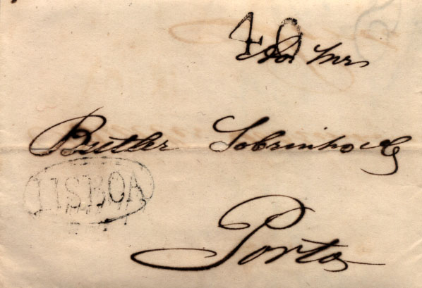 0512.jpg -     Lote:    512            Portugal       Descrição:      Lisboa &mdash;   A sépia, GM LSB6, em carta datada de Lisboa (21.01.37) para o Porto com o porte de 40 reis batido a sépia. MB.        Carta       Valor Base:     &euro; 8,00     Valor Venda:     &euro; 12,00     