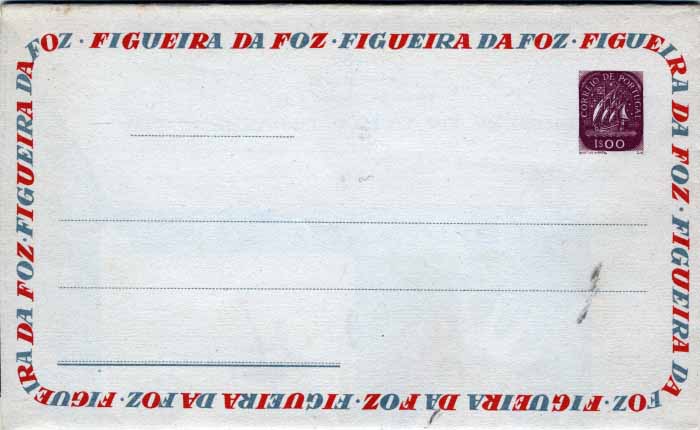 0757.jpg -     Lote:    757            Portugal       Descrição:         1955/57 &mdash; Carta Universal. Bilhetes-Cartas Particulares. Selo tipo Caravela. OM4, 1$00 violeta-vermelho. Série A2, com folha adicional no interior. MB.        IN       Valor Base:     &euro; 25,00     Valor Venda:     &euro; 25,00     