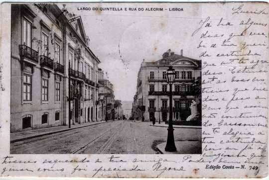 0830.jpg -     Lote:    830                   Descrição:         Lisboa * Largo do Quintella e Rua do Alecrim. Edição Costa n.º 749. Circulado.        PI       Valor Base:     &euro; 5,00     Valor Venda:     Retirado     