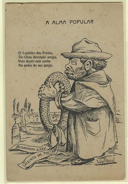 0870.jpg -     Lote:    870                   Descrição:         Temáticos. Cómicos. "Enterro do Grelo 1904/1905" / "A Alma Popular". Novo.        PI       Valor Base:     &euro; 8,00     Valor Venda:     &euro; 10,00     