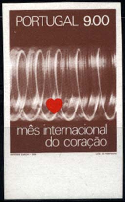 1111.jpg -     Lote:    1111            Portugal       Descrição:         1972 &mdash; Mês Internacional do Coração. CE1151, 9$00 castanho e vermelho. Selo não denteado, bordo de folha.        ***       Valor Base:     &euro; 10,00     Valor Venda:     &euro; 12,00     