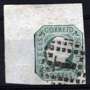 1268.jpg -     Lote:    1268            Portugal       Descrição:         1862/64 &mdash; D. Luís I. CE17, verde azul, canto de folha. Valor de catálogo &euro; 175,00.        O       Valor Base:     &euro; 25,00     Valor Venda:     Retirado     