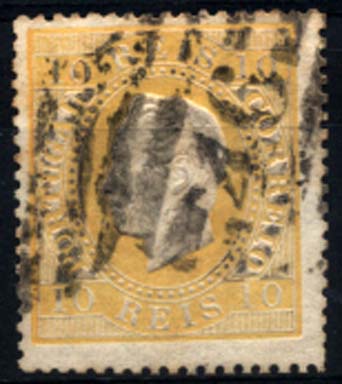 1284.jpg -     Lote:    1284            Portugal       Descrição:         1870/76 &mdash; D. Luís I, fita direita. CE37, 10 reis amarelo, papel liso, denteado 14. Valor de catálogo &euro; 523,00. MB.        O       Valor Base:     &euro; 120,00     Valor Venda:     Retirado     