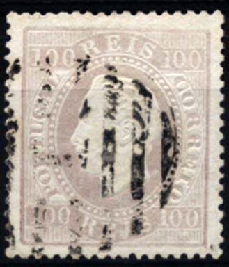 1303.jpg -     Lote:    1303            Portugal       Descrição:         1870/76 &mdash; D. Luís I, fita direita. CE43, 100 reis lilás cinzento, papel liso, denteado 14. Valor de catálogo &euro; 1.530,00. B.        O       Valor Base:     &euro; 300,00     Valor Venda:     &euro; 300,00     