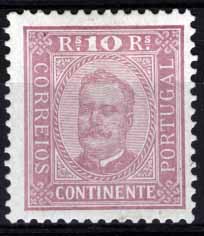 1338.jpg -     Lote:    1338            Portugal       Descrição:         1892/93 &mdash; D. Carlos I, tipo Diogo Neto. CE69, lilás em papel pontinhado, denteado 11 &frac12;. Valor de catálogo &euro; 60,60.        **       Valor Base:     &euro; 15,00     Valor Venda:     &euro; 32,00     