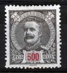 1383.jpg -     Lote:    1383            Portugal       Descrição:         1895/96 &mdash; D. Carlos I Mouchon. CE139, 500 reis preto s/ azul, denteado 12 &frac12;. Valor de catálogo &euro; 200,00.        **       Valor Base:     &euro; 30,00     Valor Venda:     &euro; 36,00     