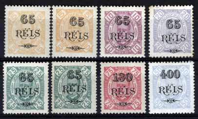 1609.jpg -     Lote:    1609            Angola       Descrição:         1902 &mdash; D. Carlos I, tipo Diogo Neto com sobretaxa. CE62/65, 70 e 72. Série completa em papel pontinhado. Selo de 65 s/ 25 em denteados 12 &frac12; e 13 &frac12;. Valor de catálogo &euro; 88,00.        ***/*       Valor Base:     &euro; 16,00     Valor Venda:     &euro; 40,00     