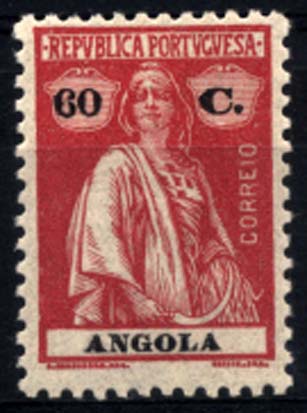 1641.jpg -     Lote:    1641            Angola       Descrição:         1925/26 &mdash; Ceres. CE217, 60C carmim. Valor de catálogo &euro; 85,60.        **       Valor Base:     &euro; 30,00     Valor Venda:     Retirado     
