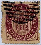1691.jpg -     Lote:    1691            Índia Portuguesa       Descrição:         1871/72 &mdash; Nativos. Tipo II. CE15, 900 reis violeta, papel espesso. Duas ligeiras transparências ao centro do selo. Valor de catálogo &euro; 253,00.        O       Valor Base:     &euro; 30,00     Valor Venda:     &euro; 30,00     