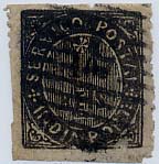 1702.jpg -     Lote:    1702            Índia Portuguesa       Descrição:         1877 &mdash; Nativos. Tipo III. CE37, 10 reis preto, papel azulado fino, obliterado com carimbo de barras numérico, batido a preto "5" &mdash; Margão. Duas ligeiras transparências. Valor de catálogo &euro; 43,00.        O       Valor Base:     &euro; 12,00     Valor Venda:     Retirado     