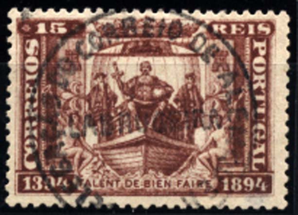1940.jpg -     Lote:    1940            Portugal       Descrição:         Carimbos nominativos. 1894 &mdash; 5.º Centenário do Nascimento do Infante D. Henrique. CE100, 15 reis castanho obliterado com carimbo batido a preto "DELEGAÇÃO DO CORREIO DE ALEMQUER / LABRUGEIRA". Raro.        O       Valor Base:     &euro; 20,00     Valor Venda:     &euro; 20,00     