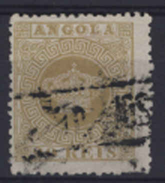 2026.jpg -     Lote:    2026            Angola       Descrição:         Carimbos nominativos. 1870/77 &mdash; Tipo Coroa. CE3, 20 reis bistre, denteado 12 &frac12;, obliterado com carimbo batido a preto "CORREIO DE MOSSAMEDES".        O       Valor Base:     &euro; 5,00     Valor Venda:     Retirado     