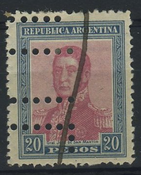 2168.jpg -     Lote:    2168                   Descrição:      Argentina &mdash;   1916. Selo de 20 pesos, verde azul e carmim. Yvert 211. Valor de catálogo &euro; 100,00.        O       Valor Base:     &euro; 15,00     Valor Venda:     Retirado     