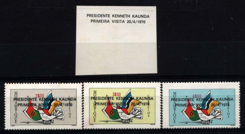 2173.jpg -     Lote:    2173                   Descrição:      Moçambique * Palops.   1976 &mdash; Acordo de Lusaka com sobrecarga Presidente Kaunda. CE32/34. Provas da sobrecarga.        PRV       Valor Base:     &euro; 15,00     Valor Venda:     Retirado     
