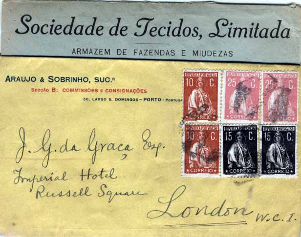 2260.jpg -     Lote:    2260      Lotes pelo Correio       Portugal       Descrição:         1923 &mdash; Ceres. Novas taxas e cores. Lote de 10 sobrescritos circulados com selos da emissão. Lote a ver.        Lote       Valor Base:     &euro; 5,00     Valor Venda:     &euro; 12,00     