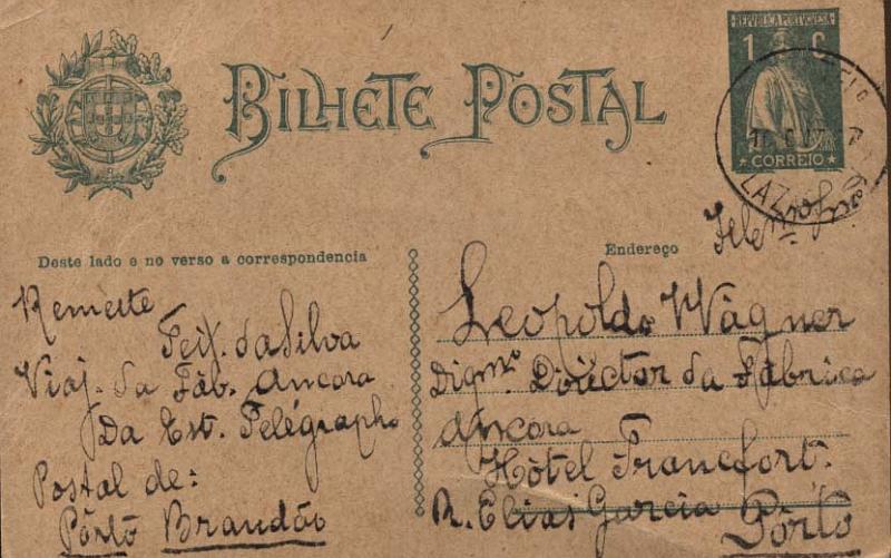 2343.jpg -     Lote:    2343      Lotes pelo Correio       Portugal       Descrição:         1912 &mdash; Ceres. OM59a, 1C verde, cartolina camurça, circulado do Lazareto (10.10.17) para o Porto.        IC       Valor Base:     &euro; 5,00     Valor Venda:     Retirado     