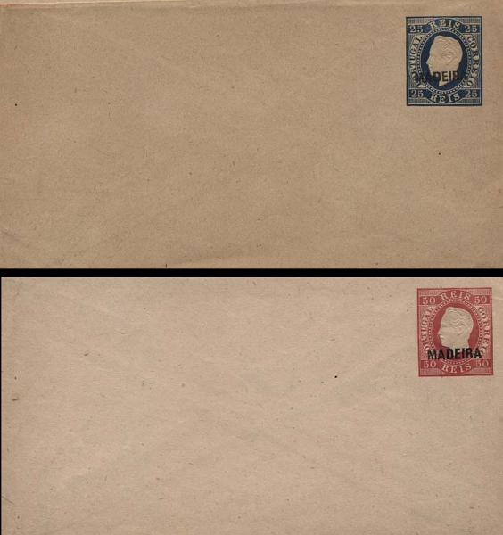 2376.jpg -     Lote:    2376      Lotes pelo Correio       Madeira       Descrição:         1879 &mdash; D. Luís I fita direita . Impressão em relevo. Sobrescritos do Continente com sobrecarga MADEIRA. OM1, 25 reis azul + OM2, 50 reis rosa carmim, ambos em formato B.        IN       Valor Base:     &euro; 6,00     Valor Venda:     &euro; 6,00     