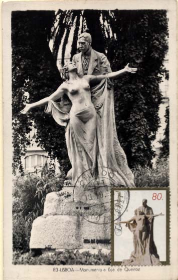 2420.jpg -     Lote:    2420      Lotes pelo Correio              Descrição:         1995 &mdash; Escultura Portuguesa (Verdade de Teixeira Lopes). Postal ilustrado concordante com selo CE2302, obliterados com marca de dia da estação do Chiado * Lisboa (19.10.95).        PM       Valor Base:     &euro; 5,00     Valor Venda:     &euro; 5,00     