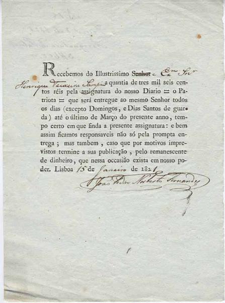 2515.jpg -     Lote:    2515      Lotes pelo Correio              Descrição:         Fiscais. Portugal. Lote de 17 recibos desde 1809, incluindo EF diversas: PB42, 333, 1081, 1083, 1086/87, 1090/91, 1167, 1170/71, 1174, etc.        Lote       Valor Base:     &euro; 5,00     Valor Venda:     &euro; 5,00     